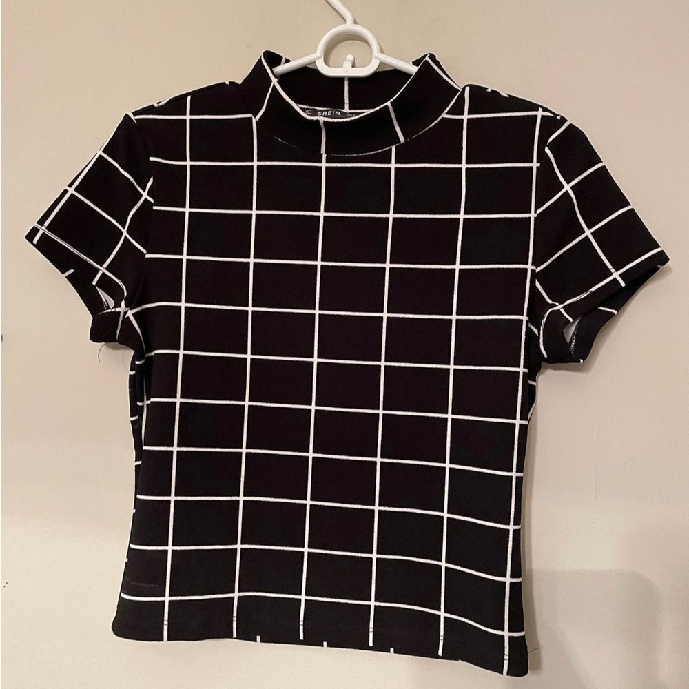 Grid T-Shirt, Mockneck